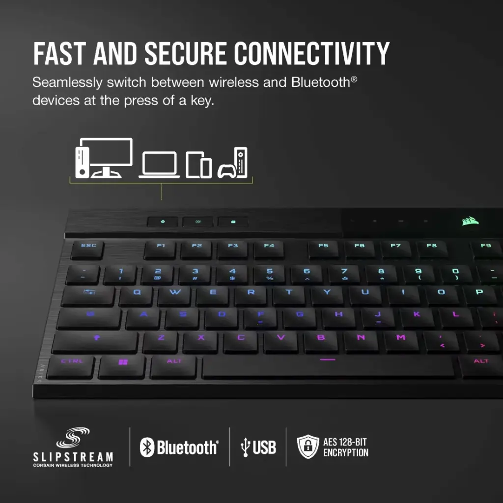 TECLADO MECÁNICO CORSAIR K100 AIR RGB WIRELESS - CHERRY MX