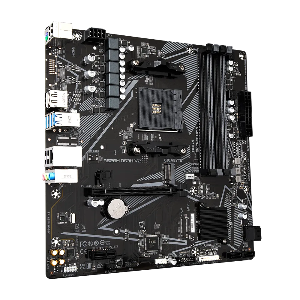 Gigabyte A520M DS3H V2: PCIe, USB 3.2, DDR4, RYZ