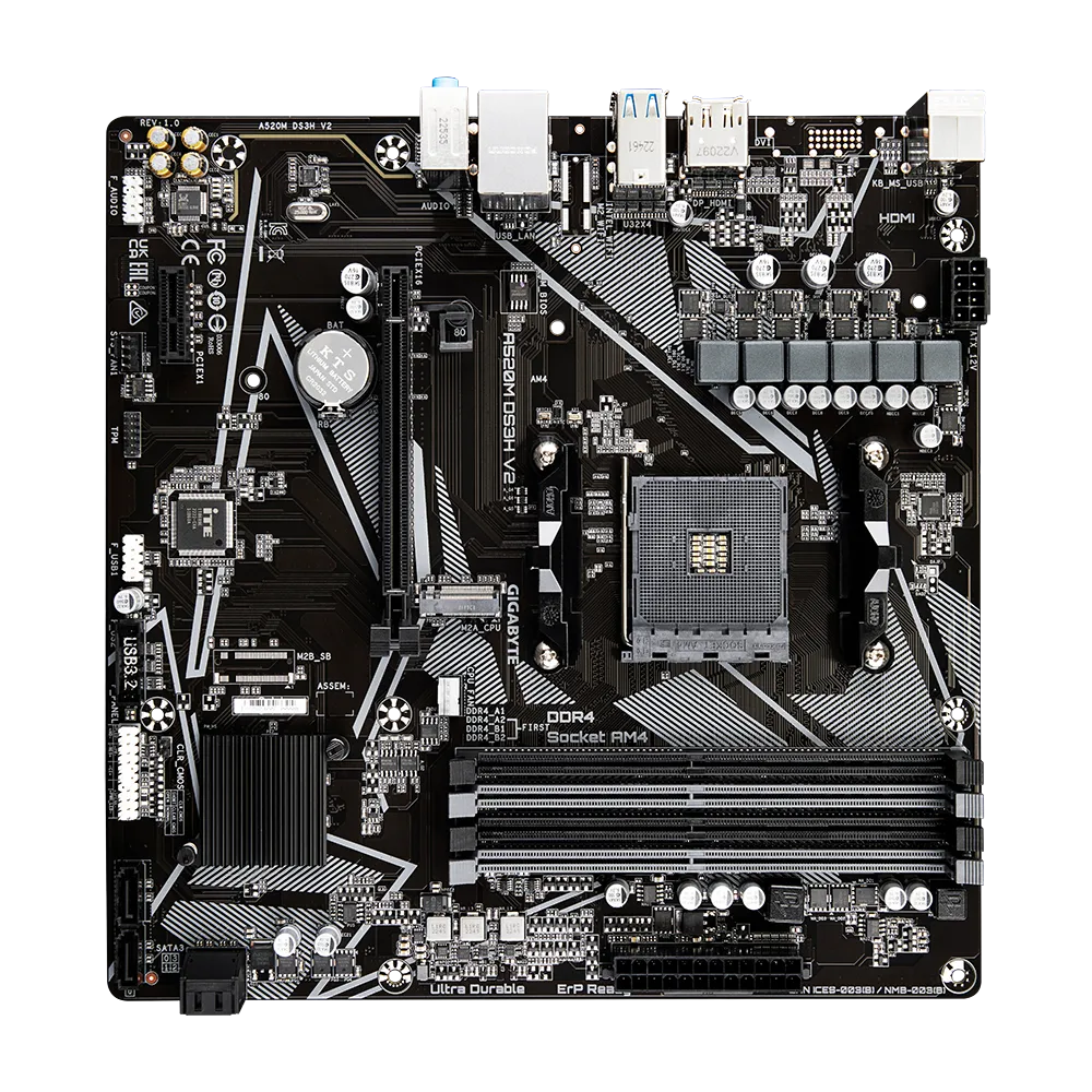 Gigabyte A520M DS3H V2: PCIe, USB 3.2, DDR4, RYZ