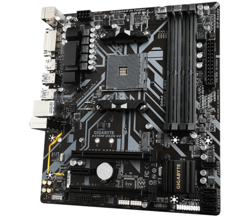 Gigabyte B450M DS3H V2 – Micro ATX, Crossfire, DDR4, RYZ