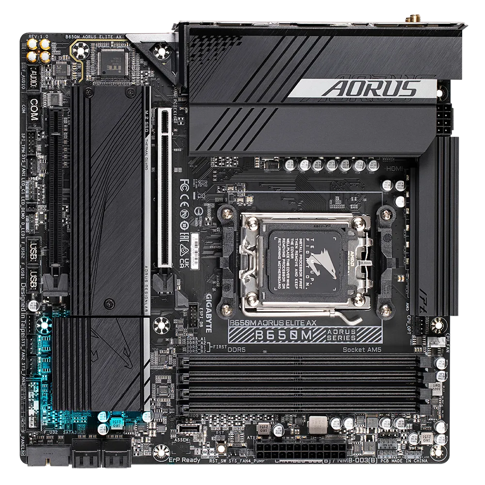 Gigabyte B650M AORUS Elite AX – WiFi, 2 GPU, DDR5, Ryzen