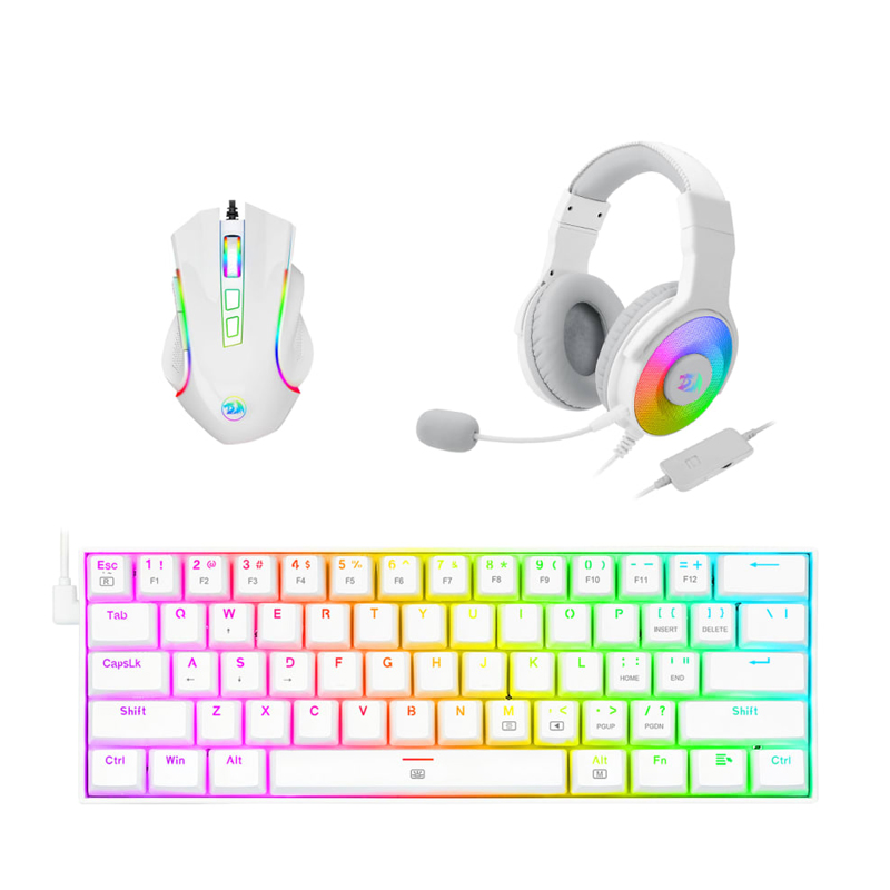 COMBO 3en1 REDRAGON S129W BLANCO