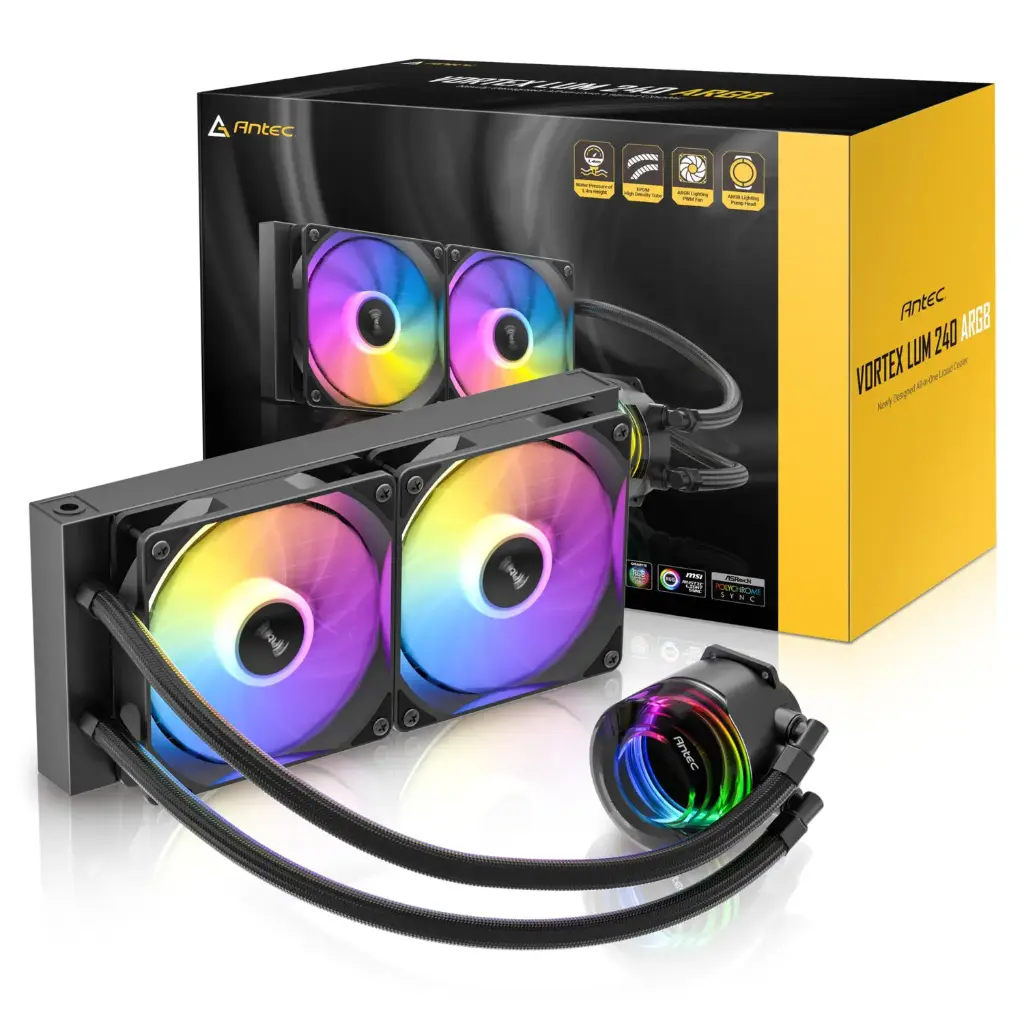 [21454] REFRIGERACION ANTEC VORTEX LUM 240 ARGB NEGRA